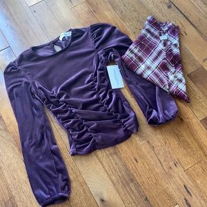 Purple Top and Scarf- Brand New!!